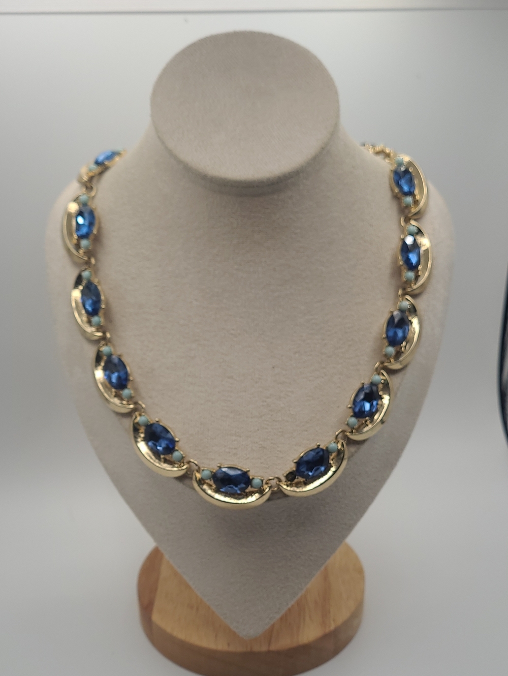 Baublbar Gold-Tone Necklace with Deep Blue Oval Stones